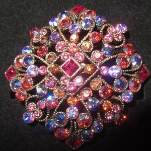 Large Joan Rivers Swarovski Starburst Pin Includes Box